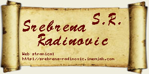 Srebrena Radinović vizit kartica
